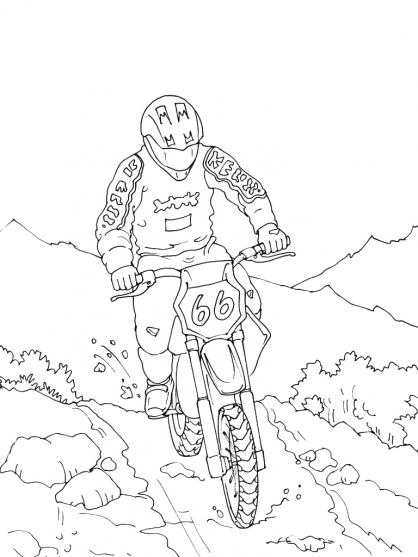 Dibujo para colorear: Motocross (Transporte) #136539 - Dibujos para Colorear e Imprimir Gratis