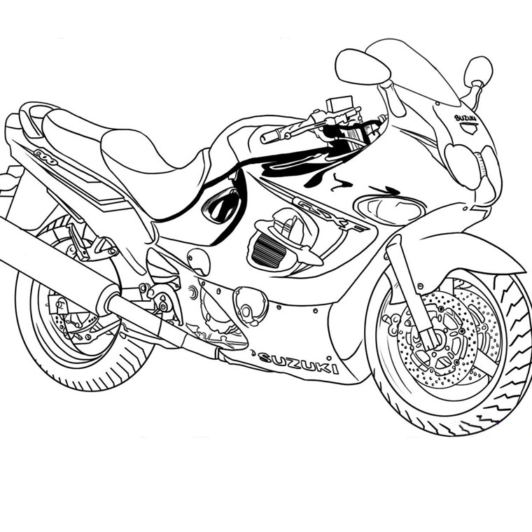 Dibujo para colorear: Motorcycle (Transporte) #136249 - Dibujos para Colorear e Imprimir Gratis