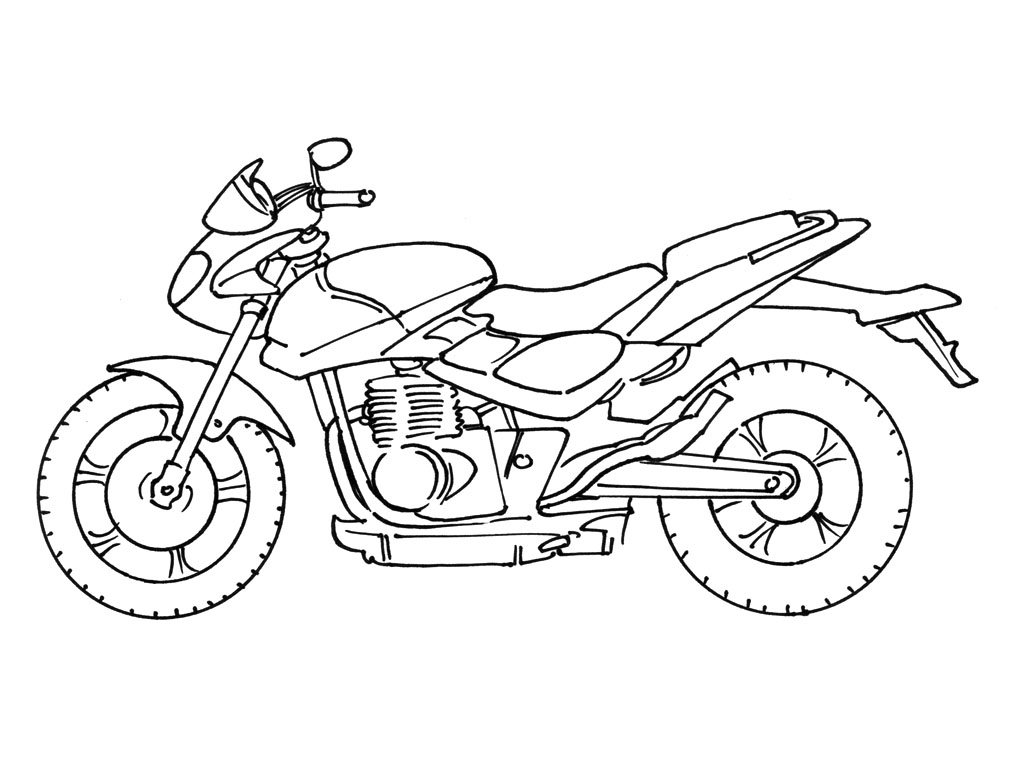 Dibujo para colorear: Motorcycle (Transporte) #136265 - Dibujos para Colorear e Imprimir Gratis