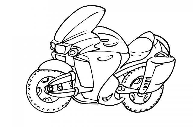 Dibujo para colorear: Motorcycle (Transporte) #136280 - Dibujos para Colorear e Imprimir Gratis