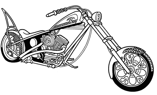 Dibujo para colorear: Motorcycle (Transporte) #136290 - Dibujos para Colorear e Imprimir Gratis