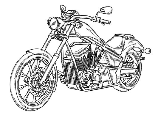 Dibujo para colorear: Motorcycle (Transporte) #136296 - Dibujos para Colorear e Imprimir Gratis