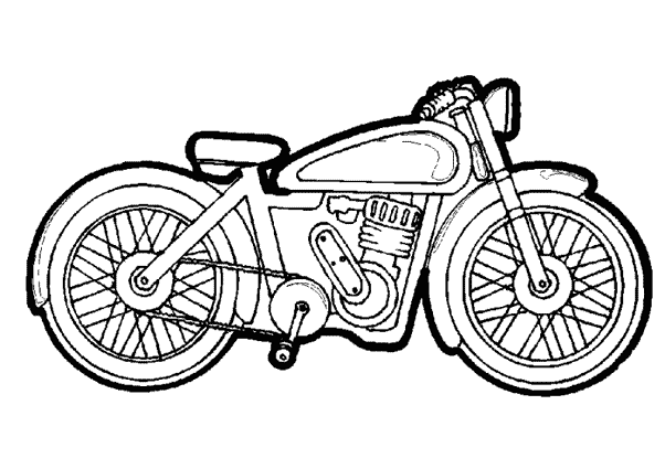 Dibujo para colorear: Motorcycle (Transporte) #136307 - Dibujos para Colorear e Imprimir Gratis