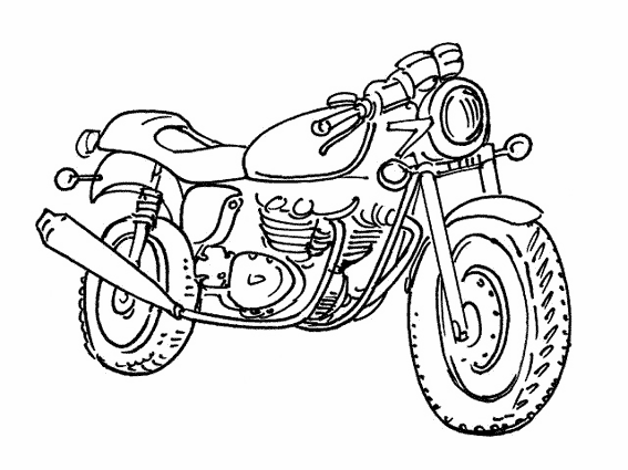 Dibujo para colorear: Motorcycle (Transporte) #136316 - Dibujos para Colorear e Imprimir Gratis