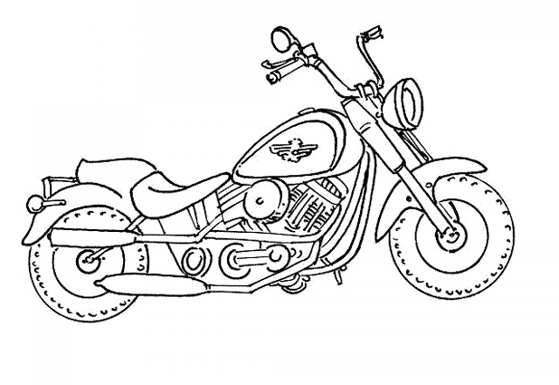 Dibujo para colorear: Motorcycle (Transporte) #136320 - Dibujos para Colorear e Imprimir Gratis