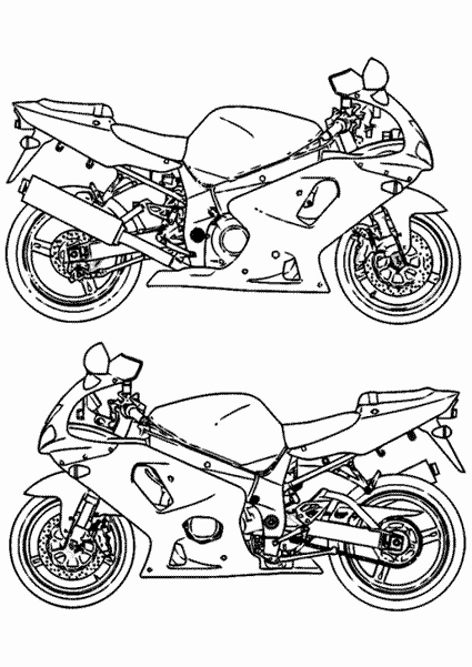 Dibujo para colorear: Motorcycle (Transporte) #136326 - Dibujos para Colorear e Imprimir Gratis