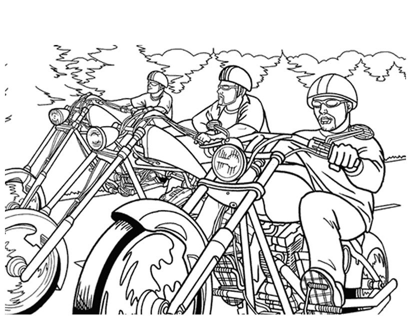 Dibujo para colorear: Motorcycle (Transporte) #136338 - Dibujos para Colorear e Imprimir Gratis