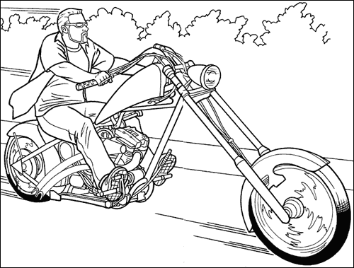 Dibujo para colorear: Motorcycle (Transporte) #136345 - Dibujos para Colorear e Imprimir Gratis