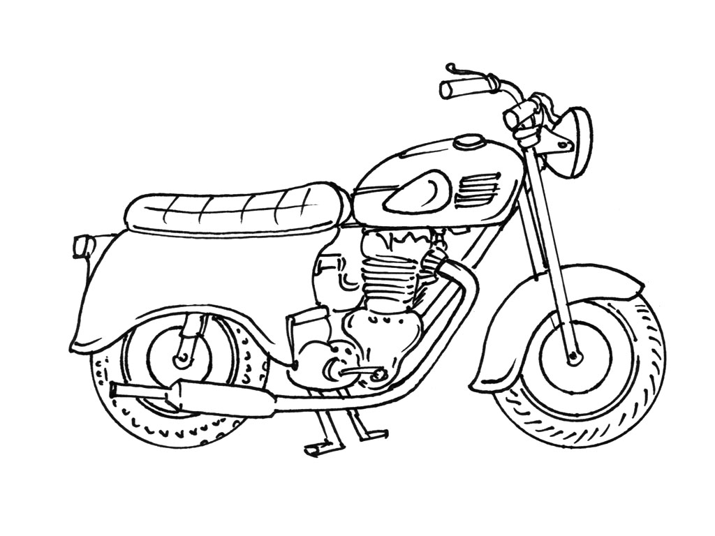 Dibujo para colorear: Motorcycle (Transporte) #136378 - Dibujos para Colorear e Imprimir Gratis
