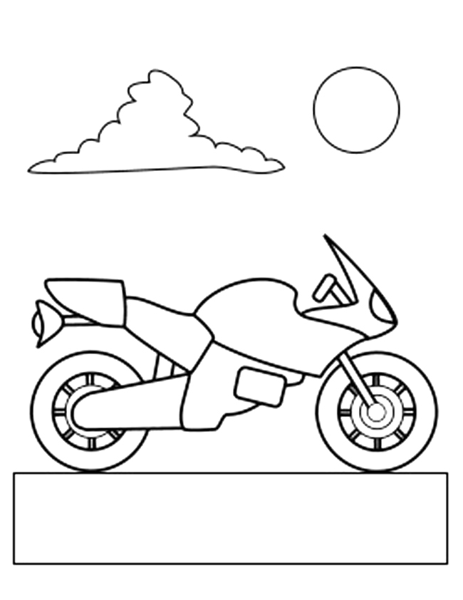 Dibujo para colorear: Motorcycle (Transporte) #136401 - Dibujos para Colorear e Imprimir Gratis