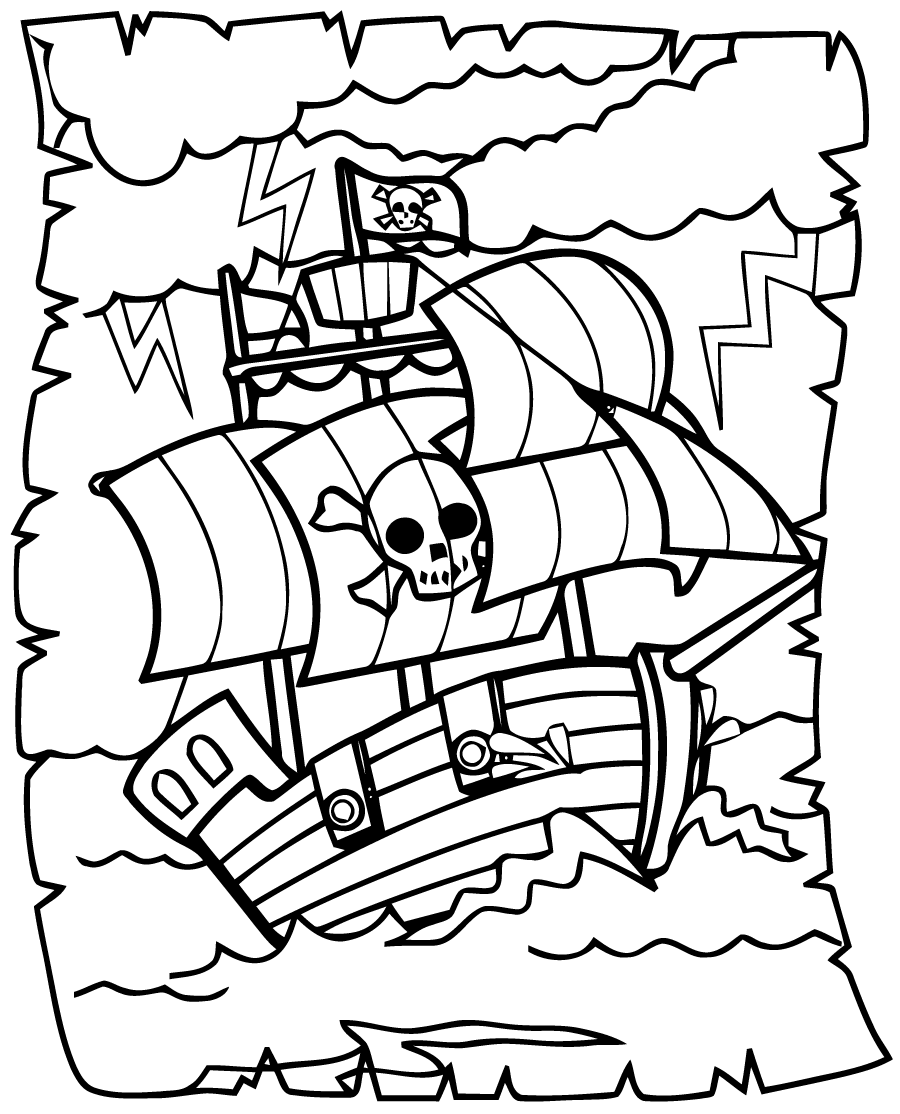 Dibujo para colorear: Pirate ship (Transporte) #138213 - Dibujos para Colorear e Imprimir Gratis
