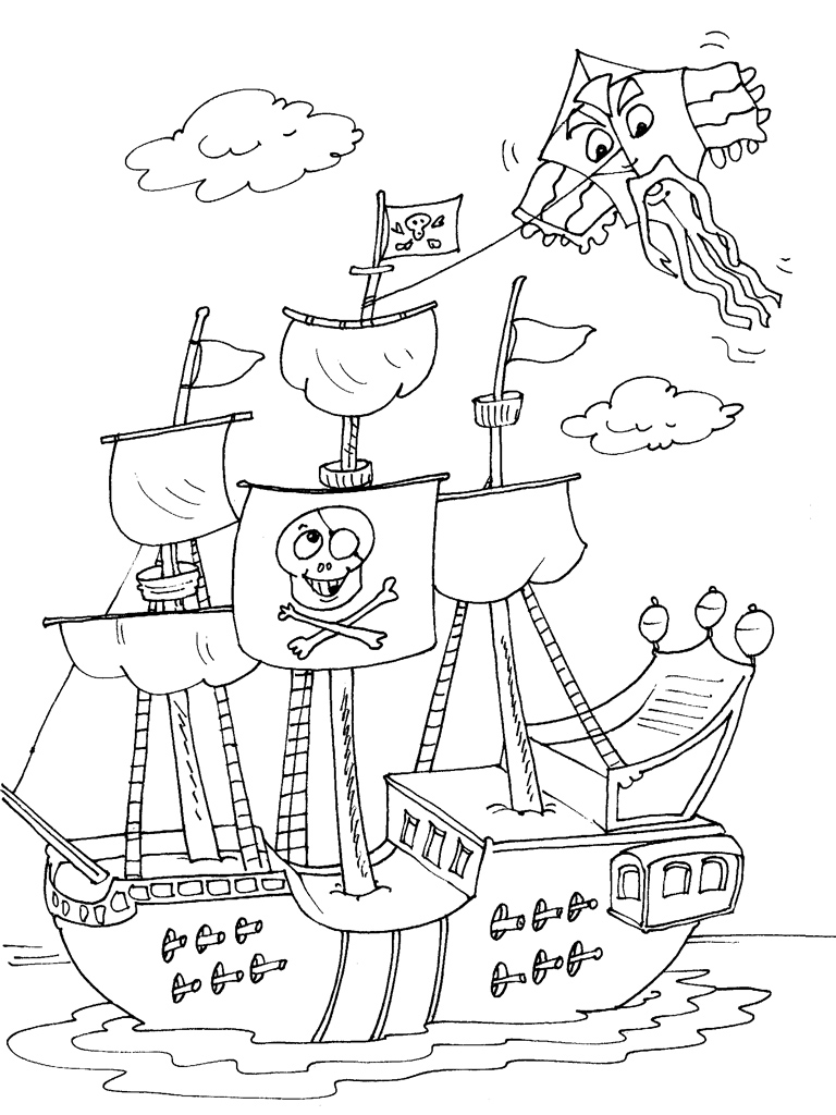 Dibujo para colorear: Pirate ship (Transporte) #138233 - Dibujos para Colorear e Imprimir Gratis
