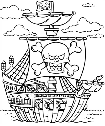 Dibujo para colorear: Pirate ship (Transporte) #138239 - Dibujos para Colorear e Imprimir Gratis