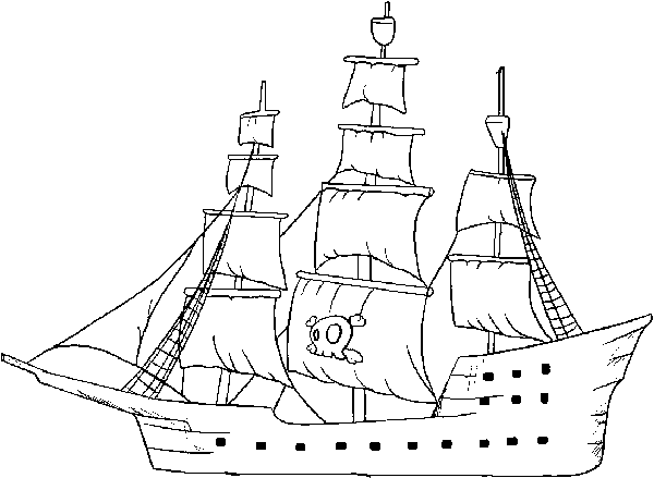 Dibujo para colorear: Pirate ship (Transporte) #138251 - Dibujos para Colorear e Imprimir Gratis