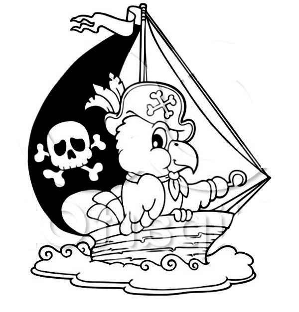 Dibujo para colorear: Pirate ship (Transporte) #138255 - Dibujos para Colorear e Imprimir Gratis