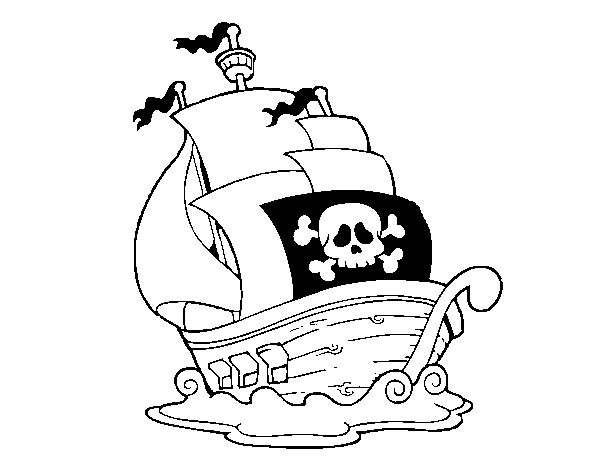 Dibujo para colorear: Pirate ship (Transporte) #138273 - Dibujos para Colorear e Imprimir Gratis