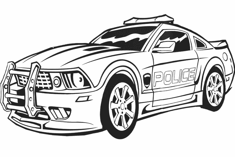 Dibujo para colorear: Police car (Transporte) #142938 - Dibujos para Colorear e Imprimir Gratis