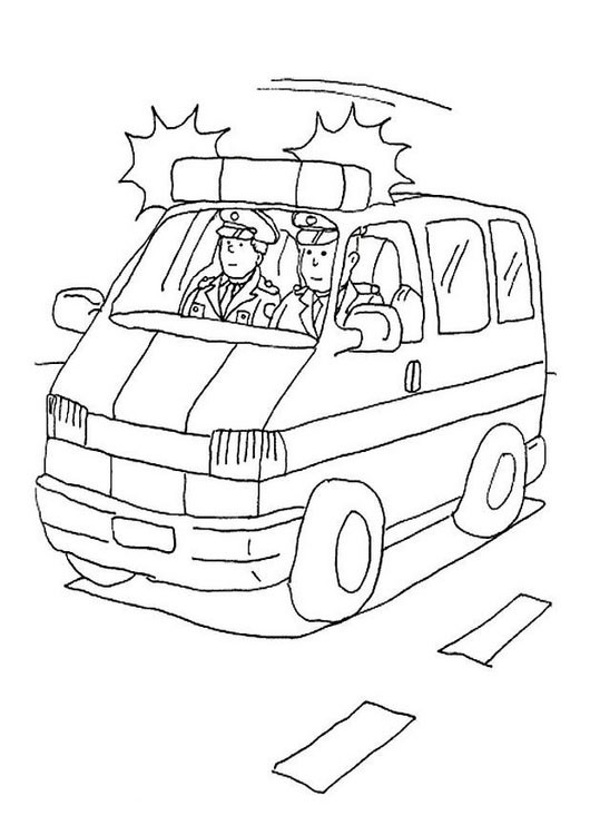 Dibujo para colorear: Police car (Transporte) #142940 - Dibujos para Colorear e Imprimir Gratis