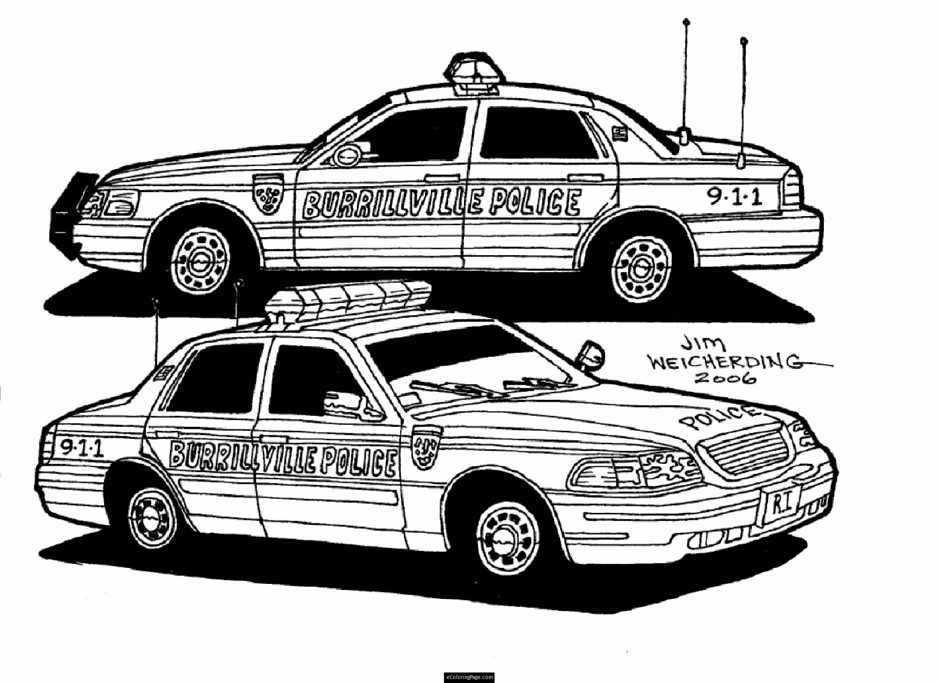 Dibujo para colorear: Police car (Transporte) #142951 - Dibujos para Colorear e Imprimir Gratis