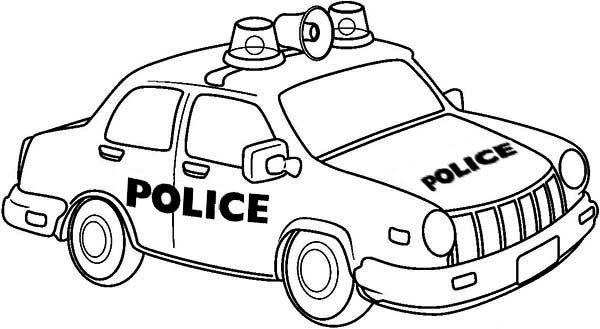 Dibujo para colorear: Police car (Transporte) #143035 - Dibujos para Colorear e Imprimir Gratis