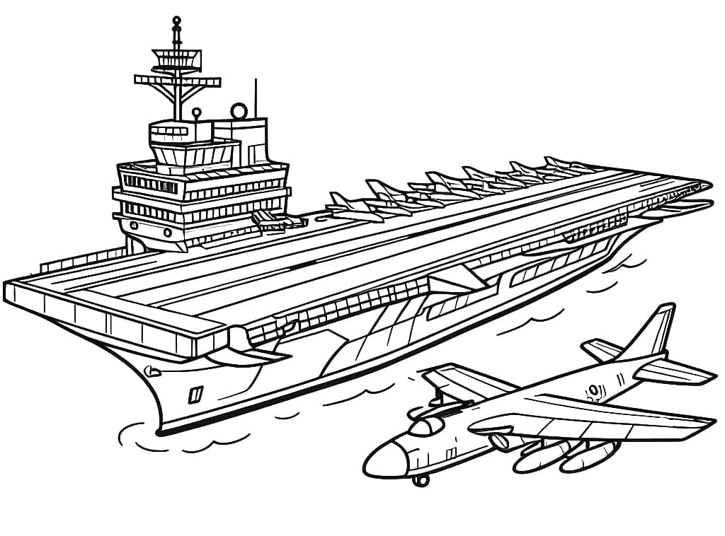 Dibujo gratuito Portaaviones #206158 de la coleccion Transporte para imprimir