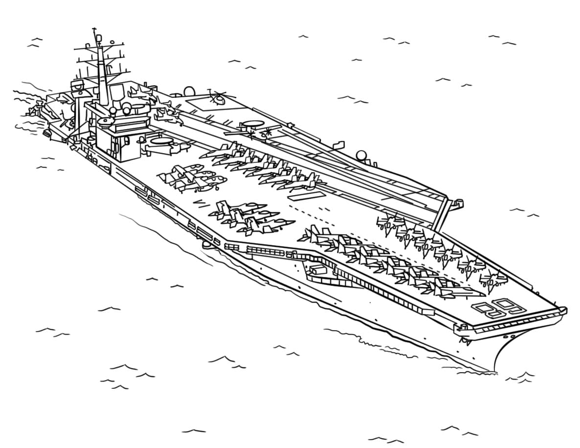 Dibujo gratuito Portaaviones #206161 de la coleccion Transporte para imprimir