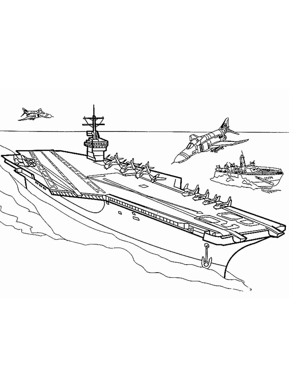 Dibujo gratuito Portaaviones #206167 de la coleccion Transporte para imprimir