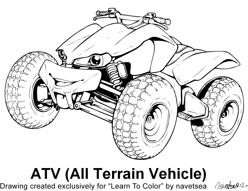 Dibujo para colorear: Quad / ATV (Transporte) #143244 - Dibujos para Colorear e Imprimir Gratis