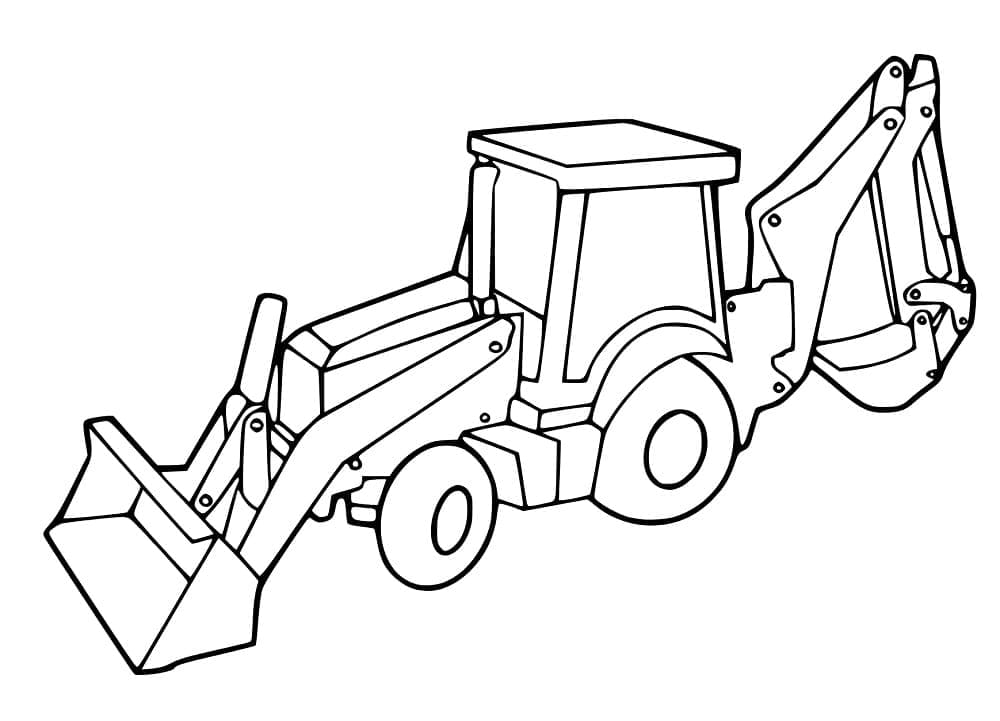 Dibujo gratuito Retroexcavadora #209342 de la coleccion Transporte para imprimir