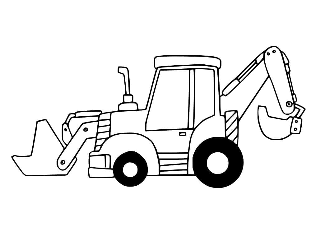 Dibujo gratuito Retroexcavadora #209344 de la coleccion Transporte para imprimir