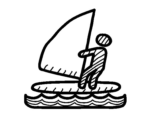 Dibujo para colorear: Sailboard / Windsurfing (Transporte) #144053 - Dibujos para Colorear e Imprimir Gratis