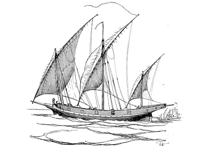 Dibujo para colorear: Sailboat (Transporte) #143556 - Dibujos para Colorear e Imprimir Gratis