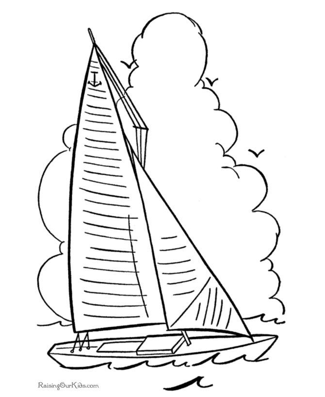 Dibujo para colorear: Sailboat (Transporte) #143623 - Dibujos para Colorear e Imprimir Gratis