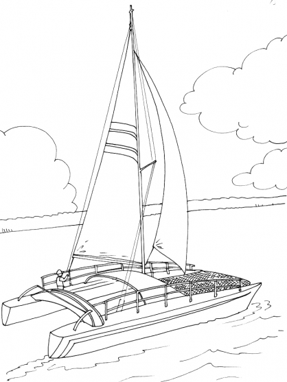 Dibujo para colorear: Sailboat (Transporte) #143748 - Dibujos para Colorear e Imprimir Gratis