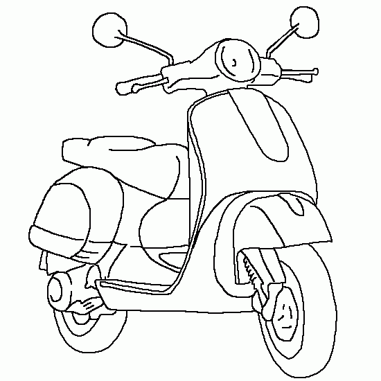 Dibujo para colorear: Scooter (Transporte) #139533 - Dibujos para Colorear e Imprimir Gratis
