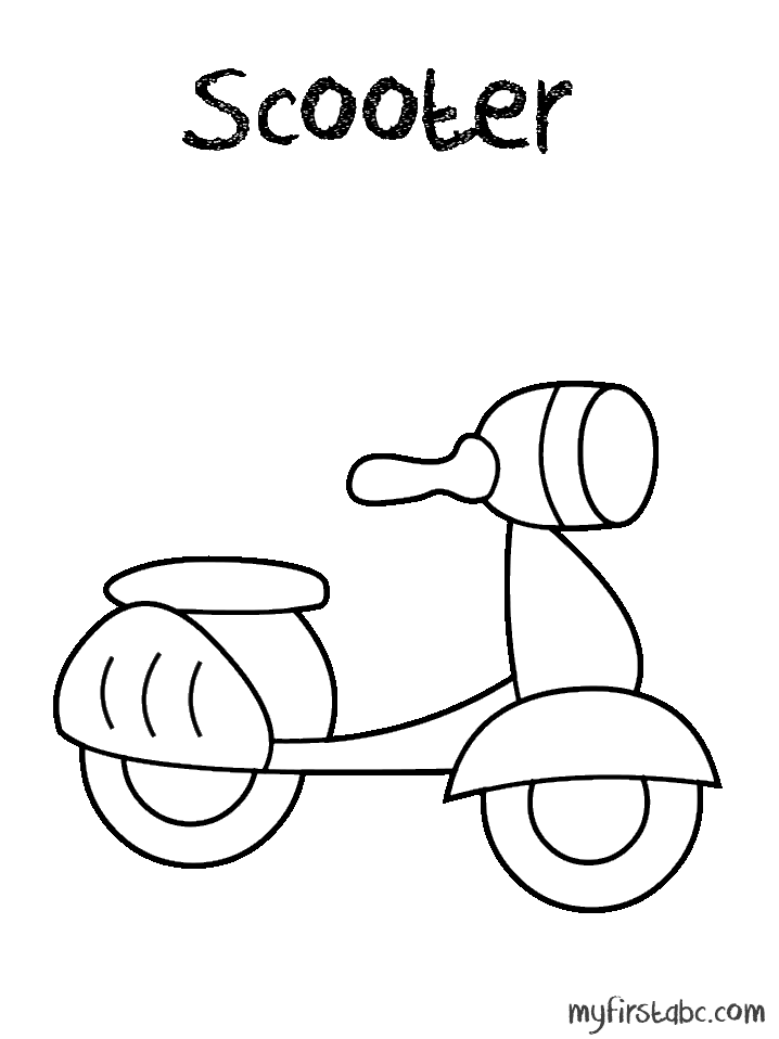 Dibujo para colorear: Scooter (Transporte) #139543 - Dibujos para Colorear e Imprimir Gratis