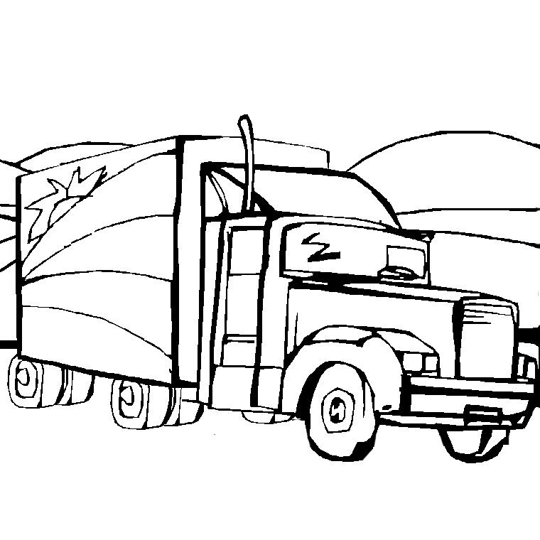 Dibujo para colorear: Semi-trailer (Transporte) #146720 - Dibujos para Colorear e Imprimir Gratis