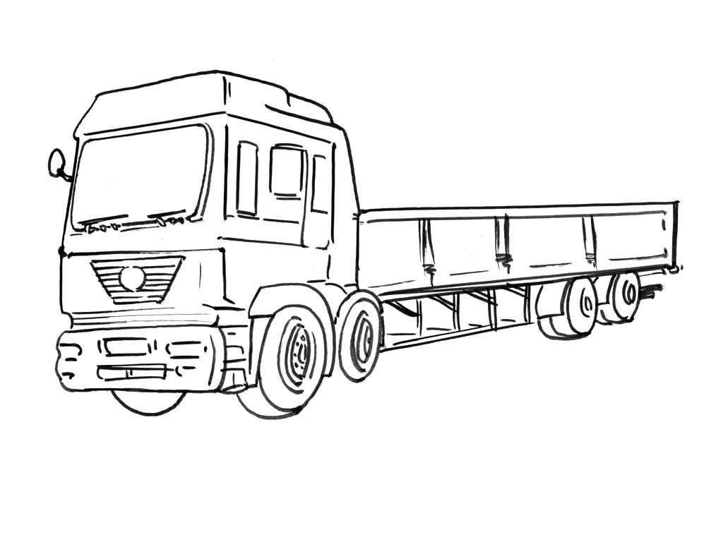 Dibujo para colorear: Semi-trailer (Transporte) #146765 - Dibujos para Colorear e Imprimir Gratis