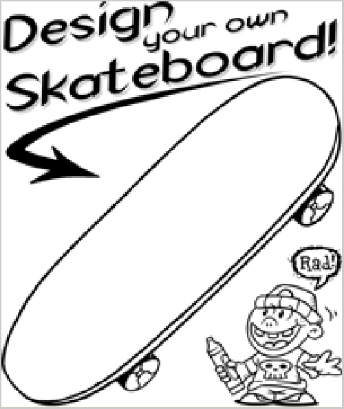 Dibujo para colorear: Skateboard (Transporte) #139302 - Dibujos para Colorear e Imprimir Gratis
