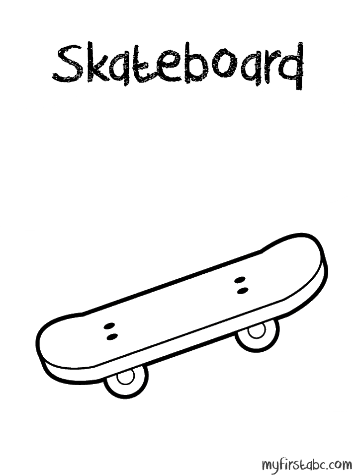 Dibujo para colorear: Skateboard (Transporte) #139326 - Dibujos para Colorear e Imprimir Gratis