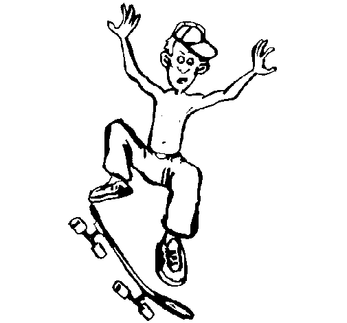 Dibujo para colorear: Skateboard (Transporte) #139345 - Dibujos para Colorear e Imprimir Gratis