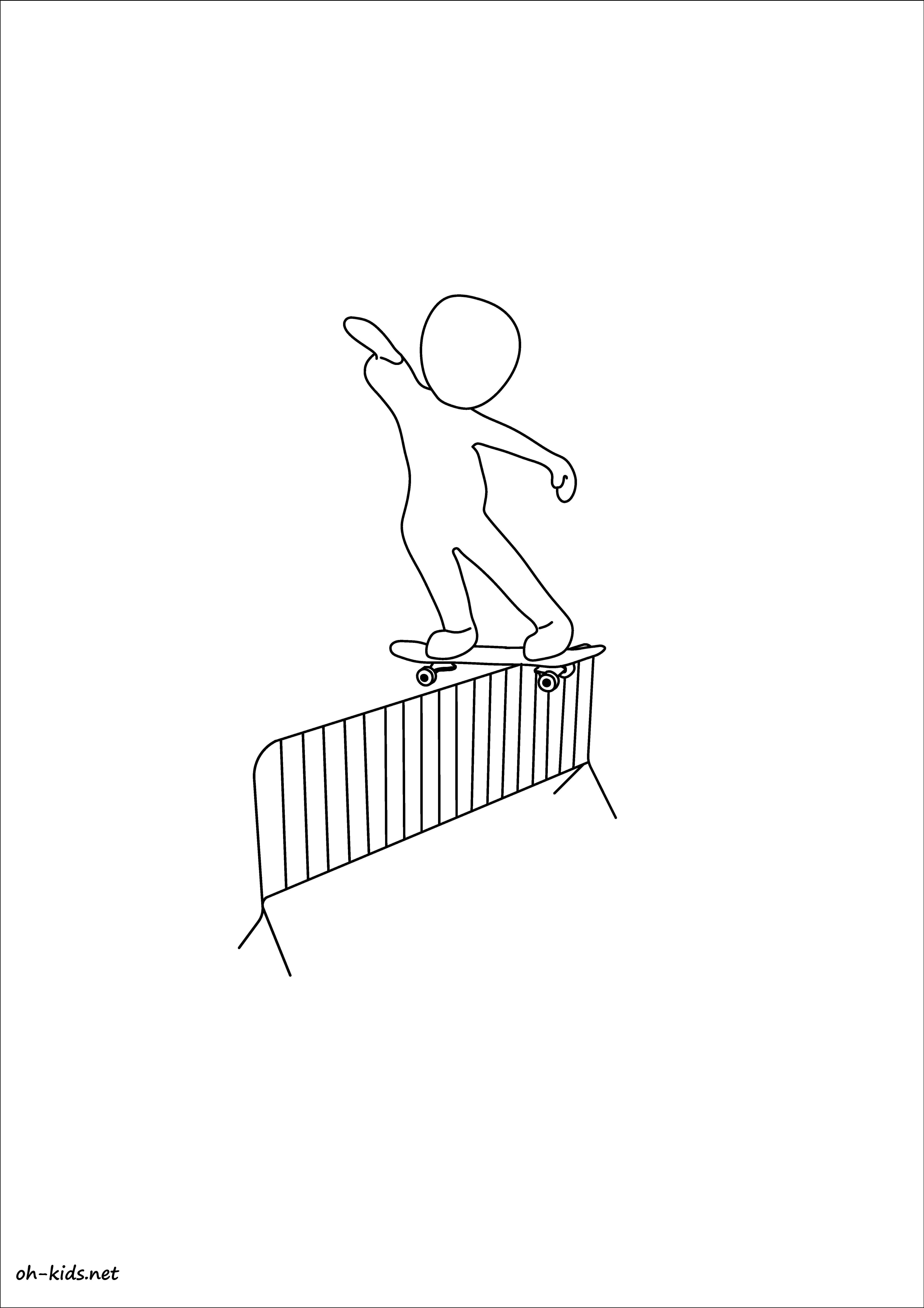 Dibujo para colorear: Skateboard (Transporte) #139348 - Dibujos para Colorear e Imprimir Gratis