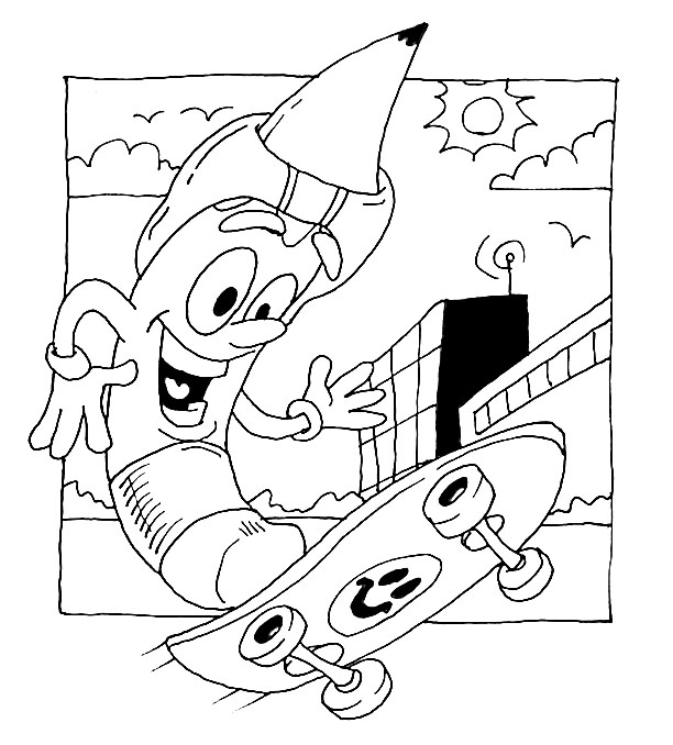 Dibujo para colorear: Skateboard (Transporte) #139353 - Dibujos para Colorear e Imprimir Gratis