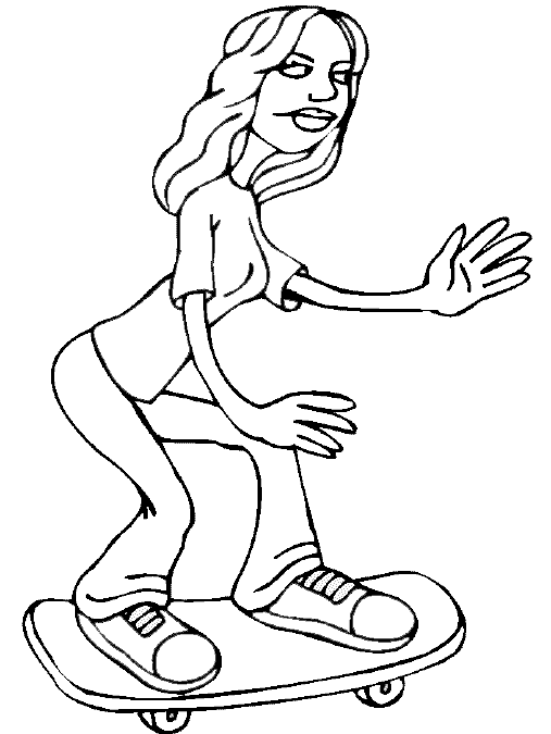 Dibujo para colorear: Skateboard (Transporte) #139354 - Dibujos para Colorear e Imprimir Gratis