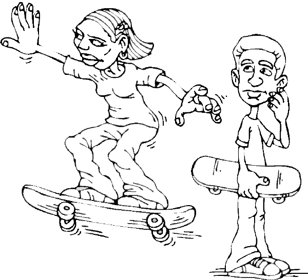 Dibujo para colorear: Skateboard (Transporte) #139399 - Dibujos para Colorear e Imprimir Gratis