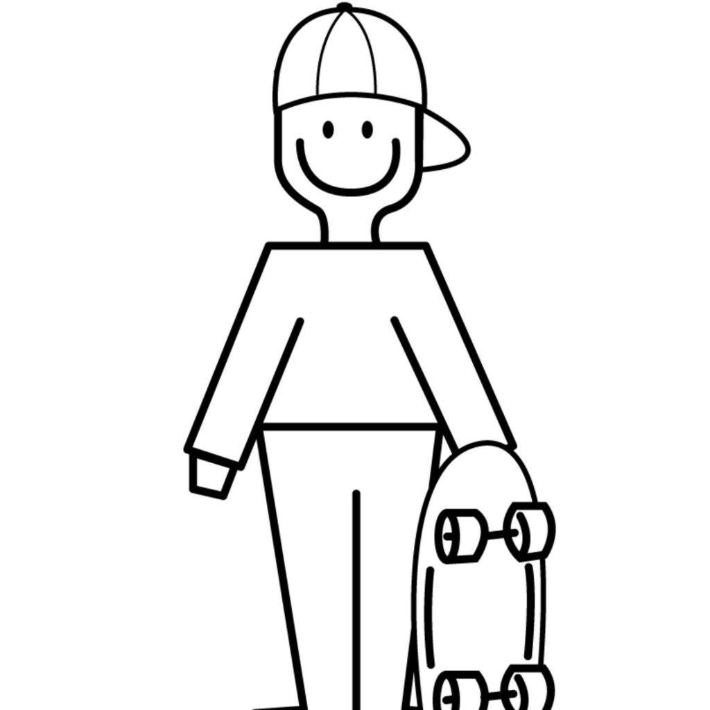 Dibujo para colorear: Skateboard (Transporte) #139504 - Dibujos para Colorear e Imprimir Gratis