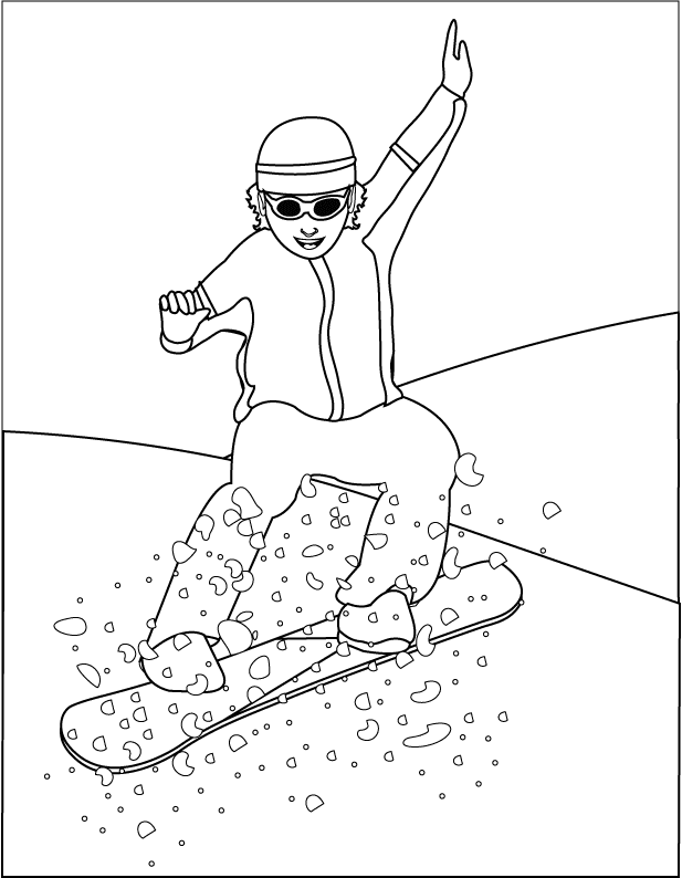 Dibujo para colorear: Snowboard (Transporte) #143802 - Dibujos para Colorear e Imprimir Gratis