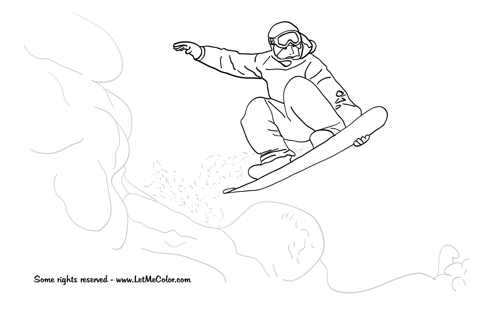 Dibujo para colorear: Snowboard (Transporte) #143815 - Dibujos para Colorear e Imprimir Gratis
