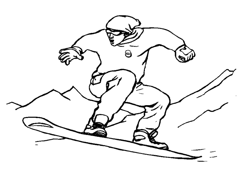 Dibujo para colorear: Snowboard (Transporte) #143887 - Dibujos para Colorear e Imprimir Gratis
