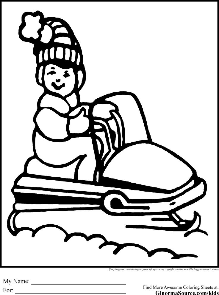 Dibujo para colorear: Snowmobile / Skidoo (Transporte) #139763 - Dibujos para Colorear e Imprimir Gratis